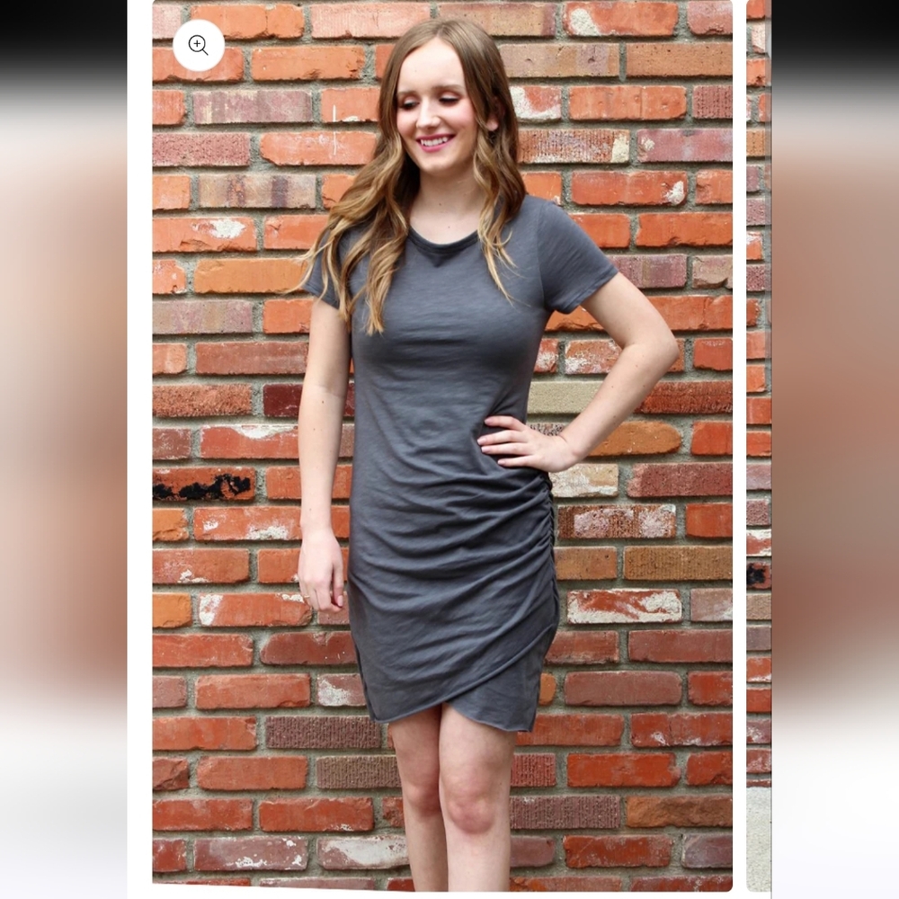 Gray Short Sleeve Dress